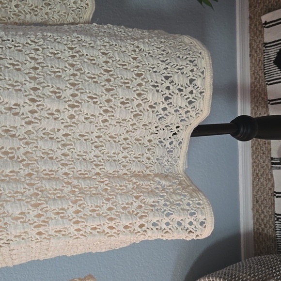 Vintage PACIFIC CONNECTIONS knit crochet sweater 90S Y2K One Size M/L Cream - Picture 3 of 16